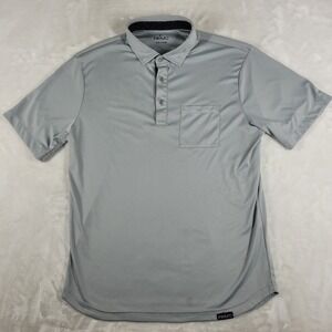 Primo Polo Shirt Men's Large Blue Golf Performance Stretch Active Pocket Casual